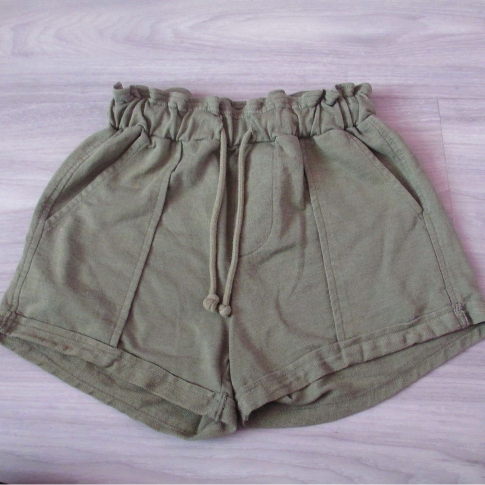 Arizona Jean Co Olive Green Drawstring Shorts XS Cotton Blend